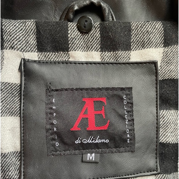 🆕 AE Di Milano Emporio Collezioni Men's Faux Leather Jacket - Black - medium - Picture 5 of 7